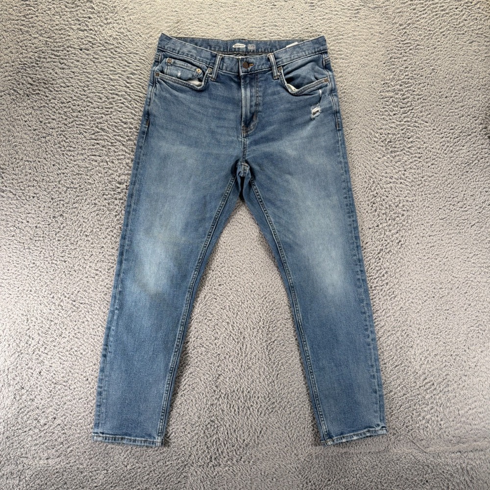 Old Navy Built-in Flex Jeans Men 34x28 Blue Cotton Denim Tapered Relaxed Stretch